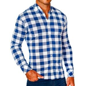 "The Holland" Royal Blue Plaid Casual Button Down
Large / Royal Blue Plaid